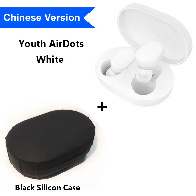 Add Black Case. Xiaomi mi AirDots Bluetooth наушники TWS стерео беспроводные наушники-вкладыши Молодежная версия гарнитура бас наушники гарнитура с mi c Handsfree - Цвет: Add Black Case.