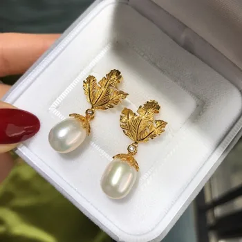 

CMajor 925 Sterling Silver Fine Jewelry Vintage Italian Brushed Matt Two Tone Gold&Silver Handmade Pearl Drop Earrings for Women