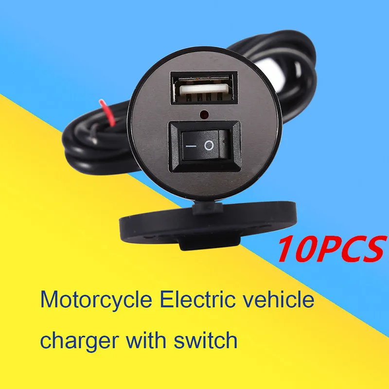 12V мотоцикл USB Мобильный телефон gps зарядное устройство адаптер переключатель DC 5V Заряженный универсальный преобразователь питания, поэтому аксессуар - Цвет: 10PCS