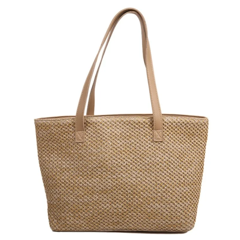 Round Straw Beach Bag Vintage Handmade Woven Shoulder Bag Raffia circle Rattan bags Bohemian Summer Vacation Casual Bags 