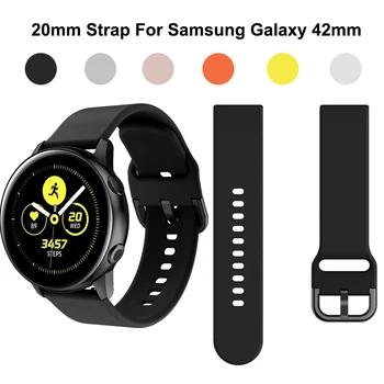 

20mm Silicone SmartWatch Strap For Samsung Galaxy watch active 2 40mm 44MM Wristband bracelet For Samsung Galaxy watch active 2