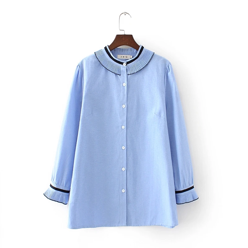 

Plus Size XL-4XL Solid Tops Women's Spring Summer Long Sleeve Blouse Oversized Top