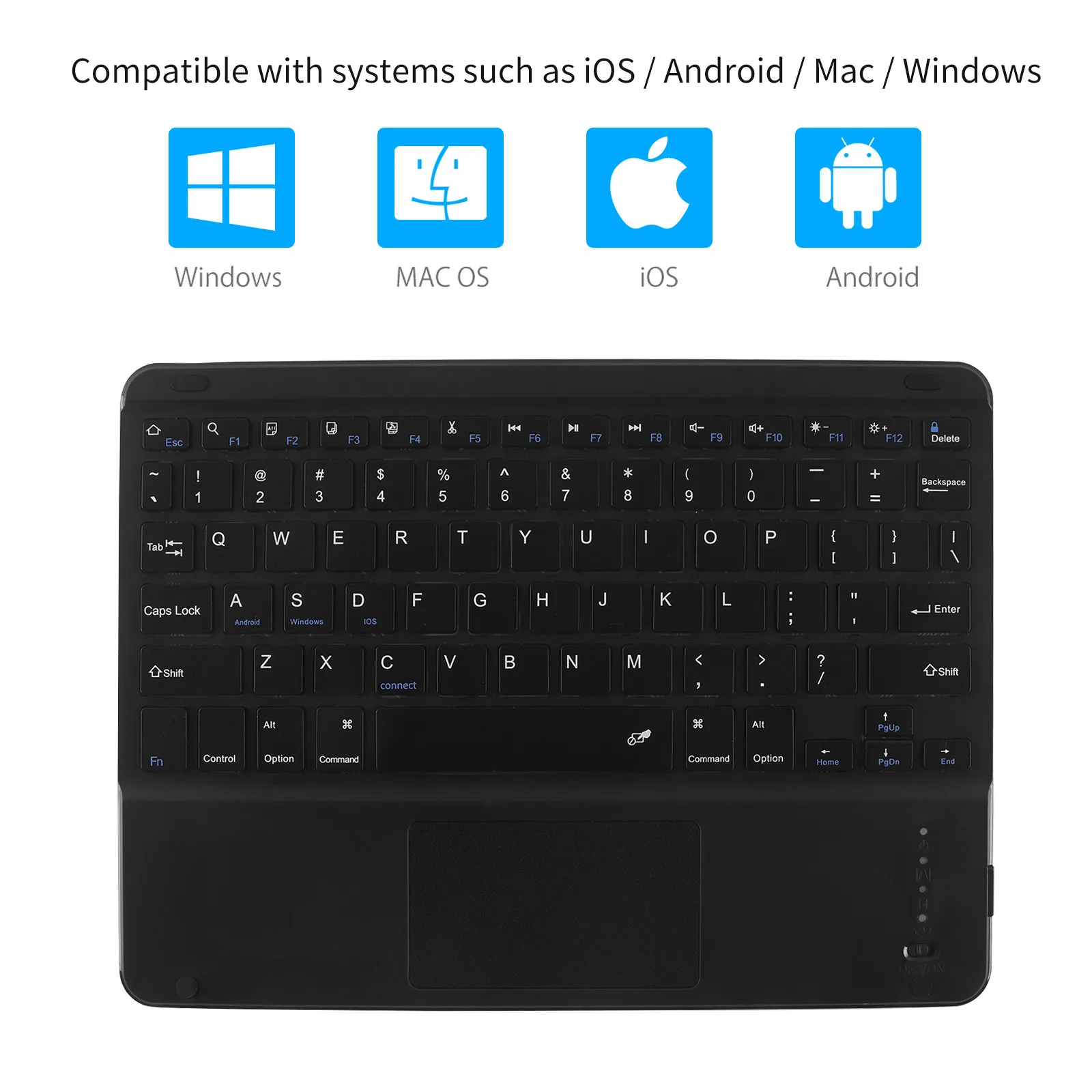 portable computer keyboard Bluetooth Wireless Keyboard 10 inch Office Universal Gaming Keypad with Touchpad Tablet Keybard For Android Windows iPad Phone keyboard on pc Keyboards