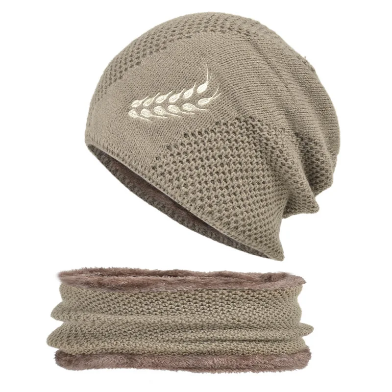 2021 Winter Hat with Neck Warmer Scarf for Men Male Ski Warm Balaclava Beanies Bonnet Set Boy Outdoor Cap Thick Fleece Lined 