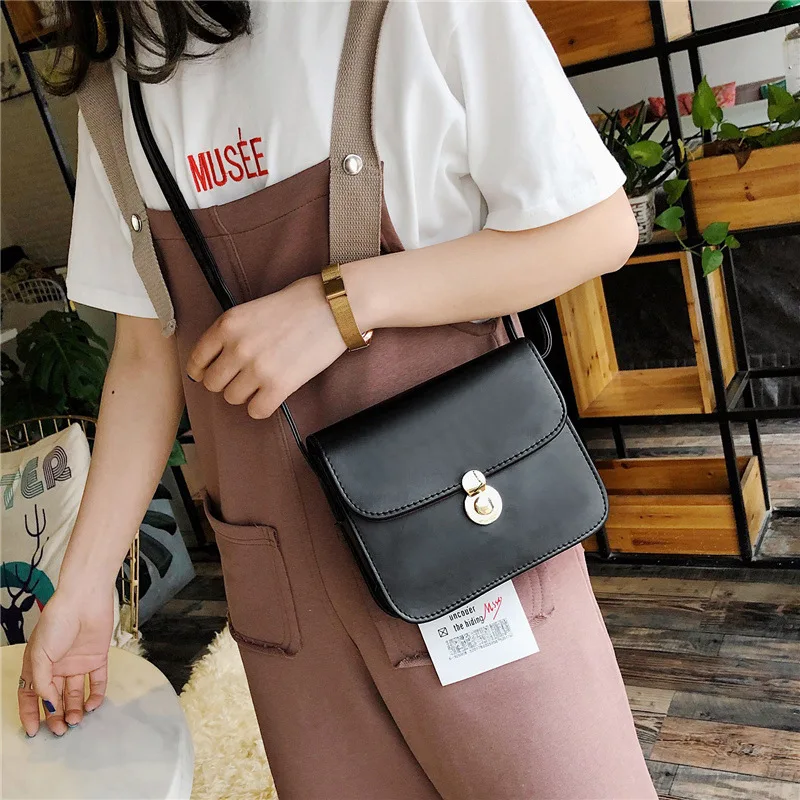 

Bag Women's 2019 New Style-Korean-style Fashion Textured Versatile Shoulder Square Sling Bag Online Celebrity Small Black Bag