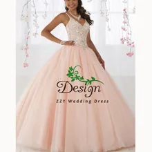 Vestidos De Quinceaneras платье-спагетти на бретельках с милым вырезом и розовыми тюлевыми кристаллами, винтажное Пышное Платье с аппликацией