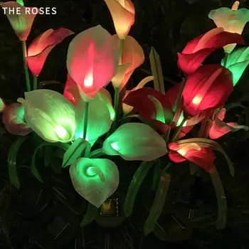 

Calla Lily 7 Color Change Landscape Light Lawn Light Multi-Color Solar Powered Garden Stake Lights Waterproof Solar Flowers