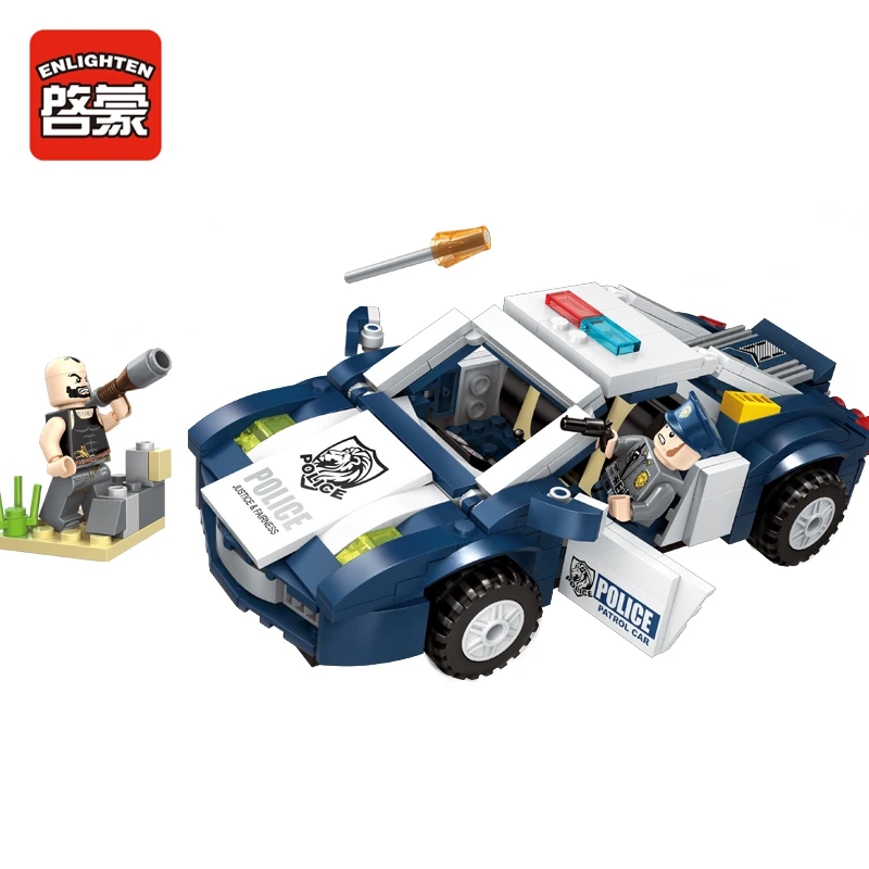 

Enlighten Building Block City Police Car Detective Attack 2 Figures 307pcs Moc Educational Bricks-without Original Box