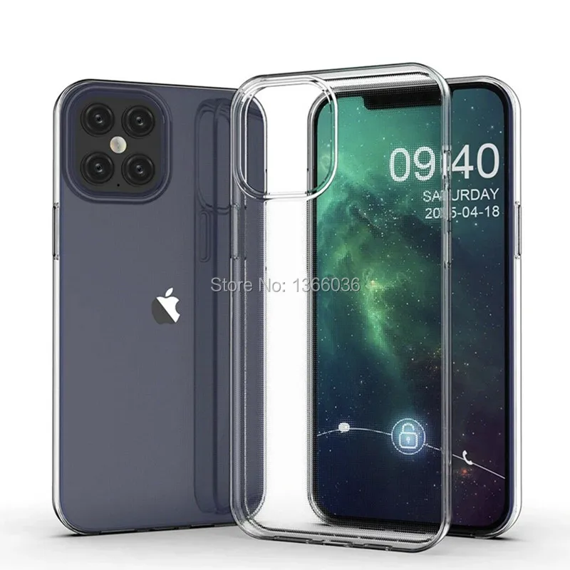 

100Pcs Ultra Thin TPU Phone Case For iPhone 12 11 Pro XS Max XR X 8 Plus 7 6 6S 5 5S SE 2020 Transparent Clear Cover