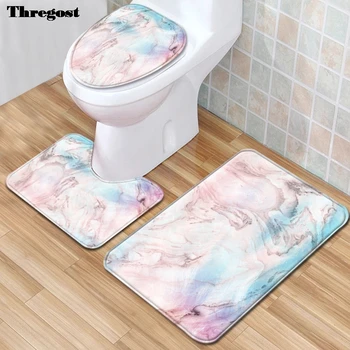 

Thregost Modern Print Bathroom Carpet Microfiber Anti Slip U Bath Mat Toilet Mat Seat Cover 3D Doormat for Home Decor