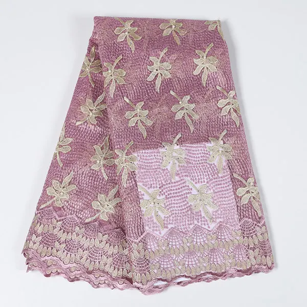 grey pink Последние белые африканские кружевные ткани Высокое качество вышитые французские сетчатые кружева бисером нигерийские кружевные ткани для женщин платья - Цвет: grey pink