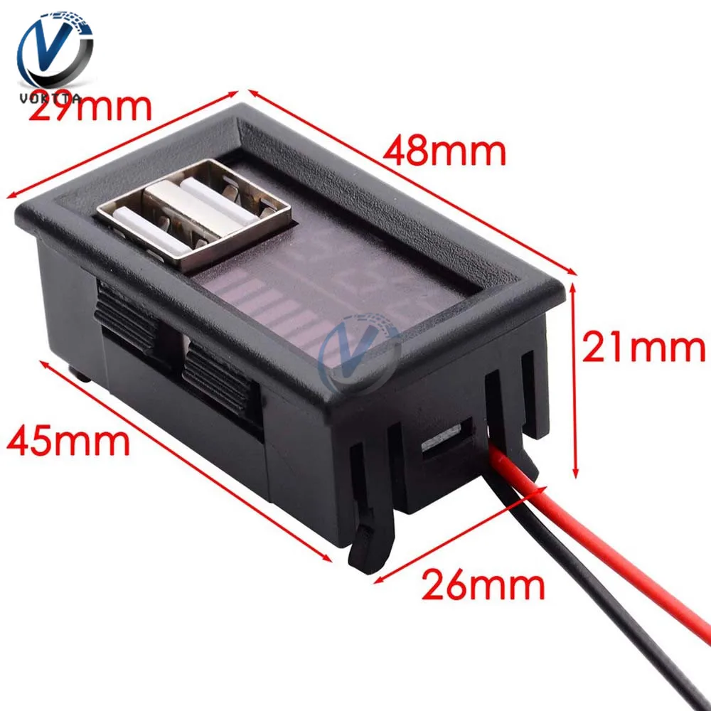 BMS 3S 4S 12V 12,6 V измеритель напряжения индикатор емкости двойной USB 5V 2A выход СВЕТОДИОДНЫЙ цифровой дисплей вольтметр тестер