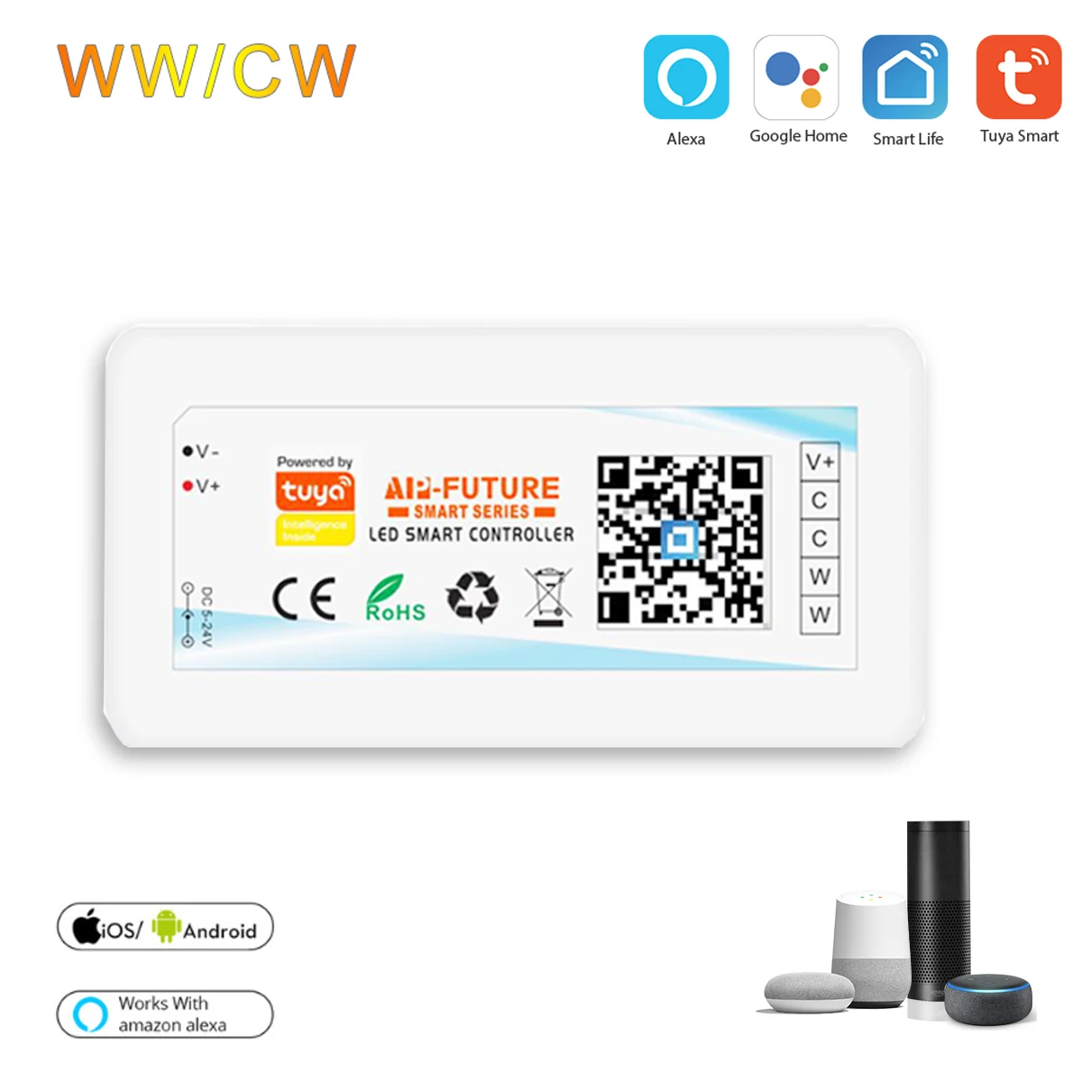 CCT Controller Smart Life APP 5-24 в Wifi Одноцветный/CCT/RGB/RGBWW/RGBCCT умный светильник контроллер полосы умный дом работа с Alexa Google Home - Цвет: CCT Controller