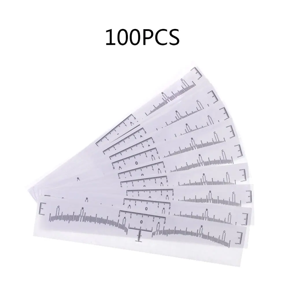 100pcs Линейка для бровей стикер бровей инструменты для моделирования измерения макияжа трафарет макияж шаблон для рисования - Цвет: 100pcs