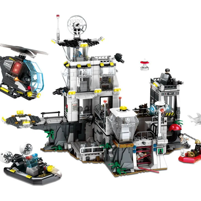

Legoings Brick DIY Building Blocks SWAT Lsland Prison Creative Classic Educational Model Kit Toys For Children Gifts