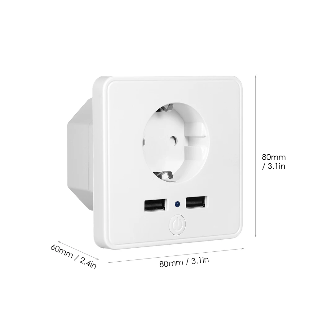WiFi умная розетка с двумя USB зарядными устройствами приложение и Голосовое управление совместимость с Alexa и Google мониторинг энергии электрическая настенная розетка