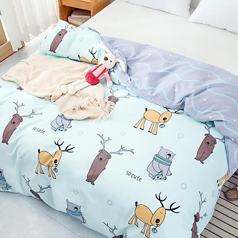 Комплект постельного белья из хлопка с пододеяльником и покрывалом 160 см x 210 см/180