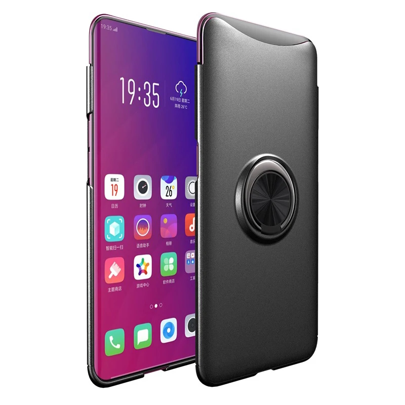 Ring Black Роскошный чехол для телефона для Sumsung A80, чехол, полупрозрачный, модный, жесткий, ультра тонкий, матовый, задняя крышка для Sumsung a80, кольцо, силиконовый чехол - Цвет: Ring Black