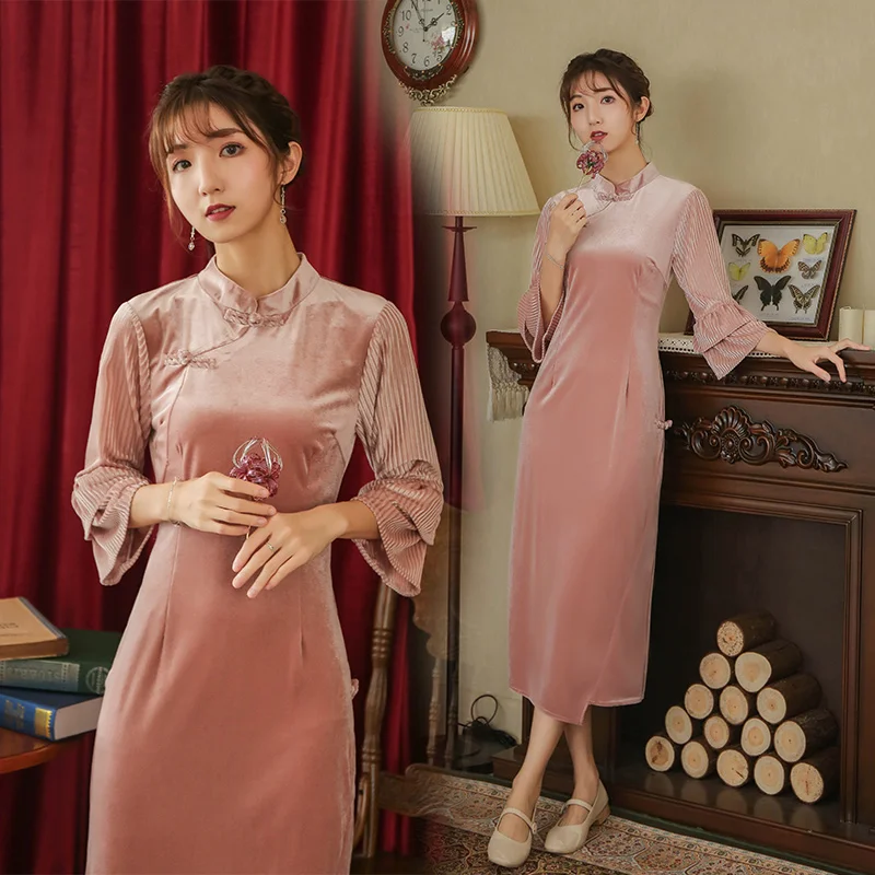 Сделать семь новых женской одежды воротник пластины пряжки рога рукав cheongsam