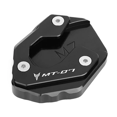 Мотоциклетные подставки сбоку пэд пластина увеличить расширение для YAMAHA MT-07 MT07 XSR700 XSR 700 - Цвет: Черный