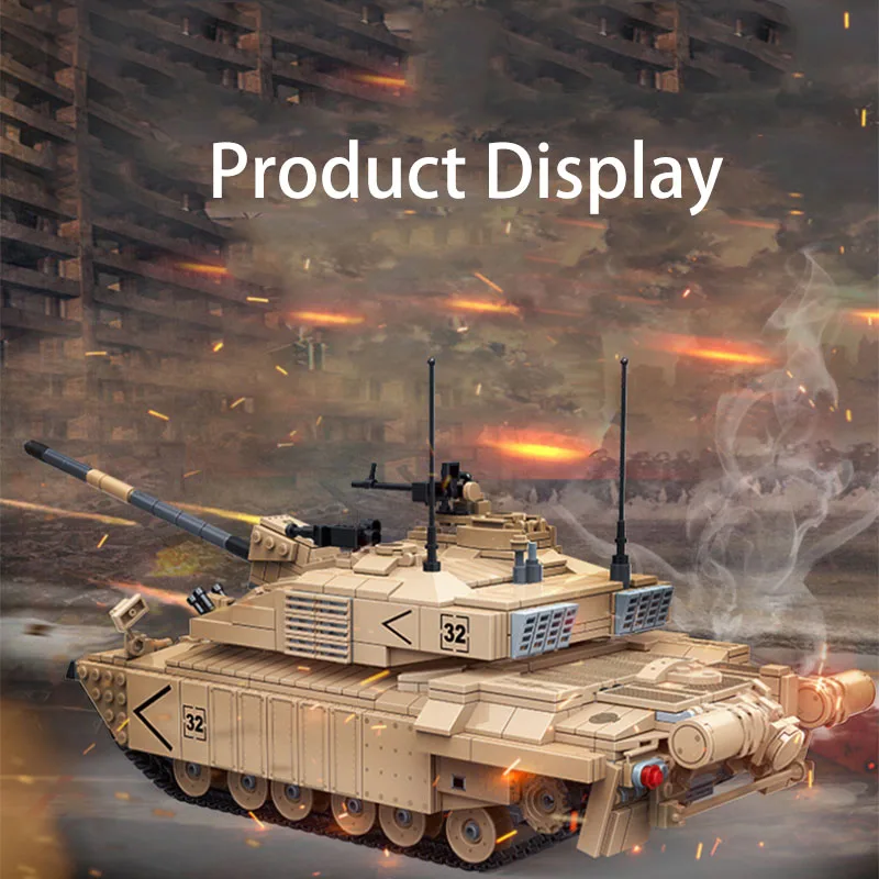 6108 1467PCS Military Vehicle Series Challenger WW2 Tank Truck Mini Army Figures Soldiers Building Blocks Toys For Boys Gifts