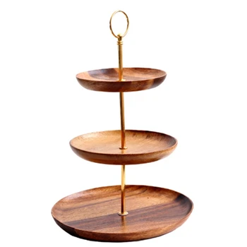 

HOT-3 Tier Dessert Cake Trays Multifunctional Wooden Fruit Dishes Cake Stand Candy Trays Storage Tray Display Stand Home Party D
