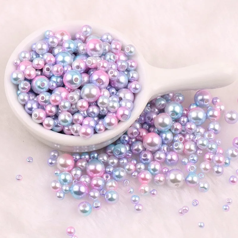 150-200Pcs Colorful ABS Imitation Pearls Mix 3-8mm Round Beads With Holes DIY Bracelet Charms Necklace Beads For Jewelry Making