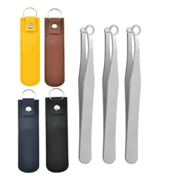 Nose Hair Trimming Tweezers Round Tip Stainless Steel Nose Hair Removal Tweezers