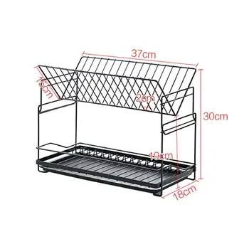 

2020 New 2 Layers Storage Rack Kitchen Organizer Dish Drying Rack Tableware Drainer Shelf Holder Plate Dish Rack Tray Organizer