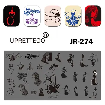 

2020 Stainless Steel Stamping Plate Template Sweet Heart Lady Mother Baby Floral Pattern Animal Nail Tool JR271-280