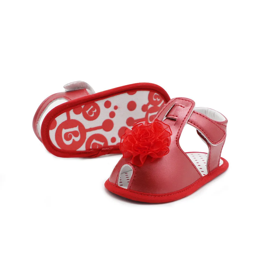 Brand New Infant Baby Girl Solid Lace Flowers Hollow Crib Shoes Soft Sole Anti-slip Fashion Casual Single Shoes Hot Sale