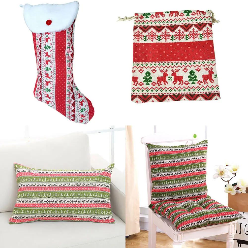 70x45CM Green Red Gray Fabric Christmas Deers Snowflake Trees Pattern for DIY Sewing Bedding Sheets Handmade Home Decor Textile