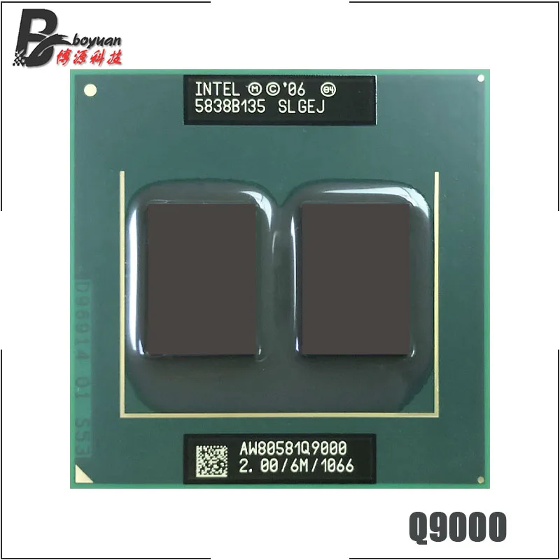 Процессор Intel Core 2 Quad Mobile Q9000 SLGEJ 0 ГГц 4-ядерный 4-поточный процессор 6 Мб 45 Вт разъем P