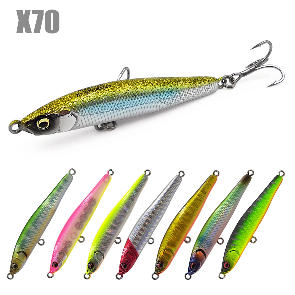 

New Fishing Artificial Lures X70 Pencil Fishing Lure Leurre Sinking Pesca Isca Lure Fish Lure For Trout Pike Bass Fishing 70mm