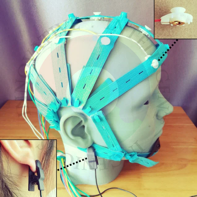 Skup EEG mózgu czapka, mokre elektrody Cap, pozłacane elektrody Cap dla OpenBCI i innych urządzeń