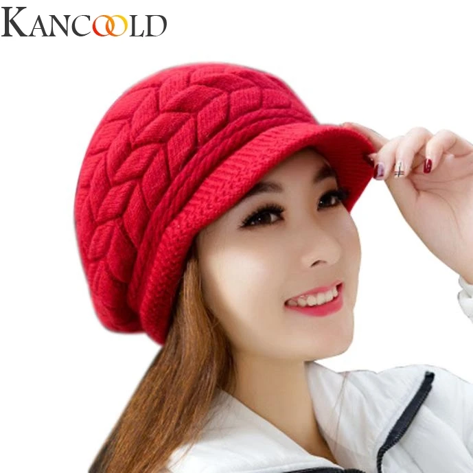KANCOOLD, женская вязаная шапка, настоящий мех кролика, шапка для русской зимы, вязанный Натуральная шерсть, шапка для женщин, настоящий кролик, Skullies Beanies