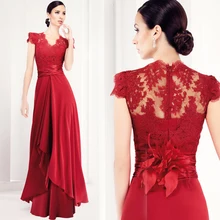 

new hot sexy robe de soiree flower cap sleeve red lace appliques 2018 vestido longo long prom Formal gown bridesmaid dresses