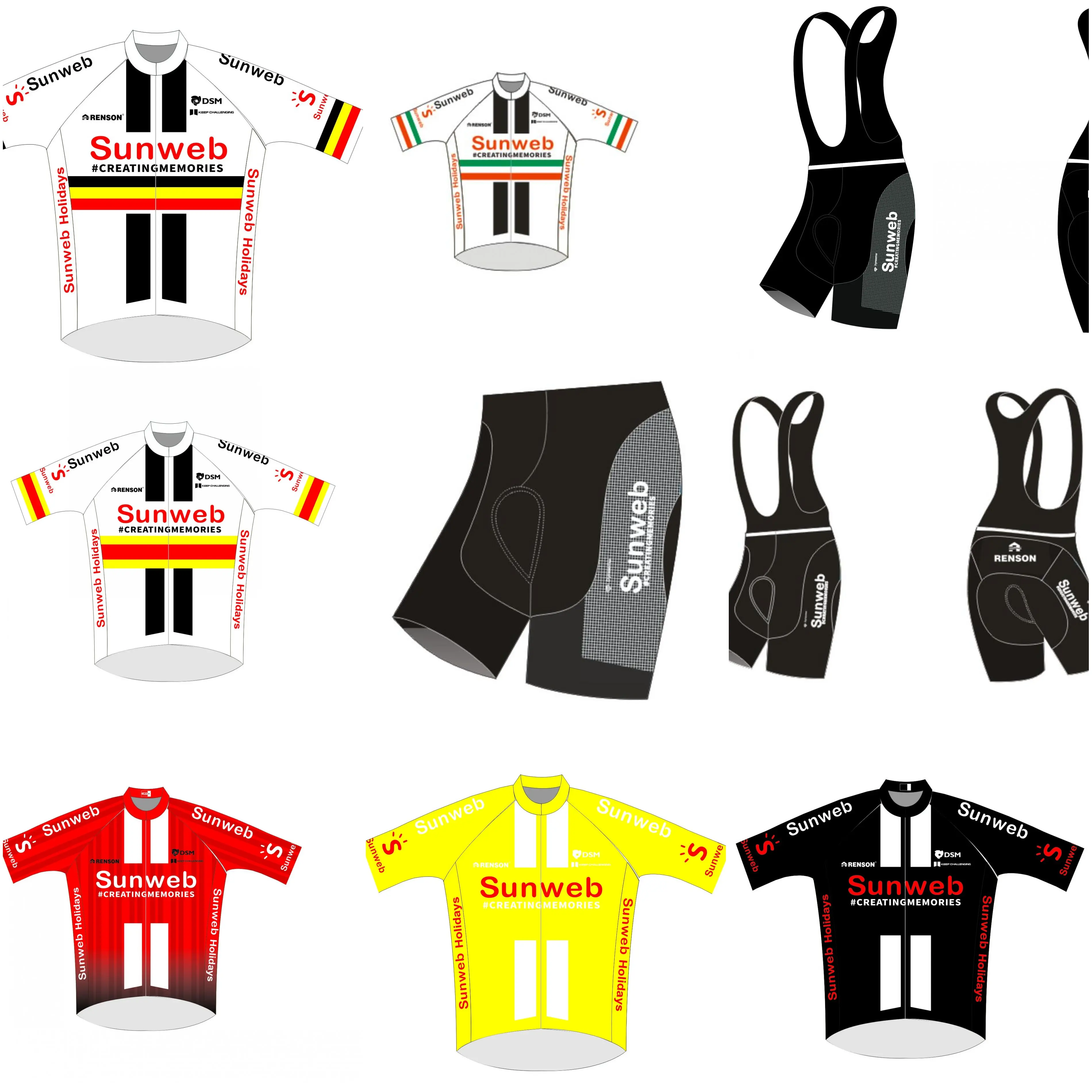 Новинка 2020! Набор для велоспорта pro team sunweb белый Майо дышащий MTB быстросохнущий