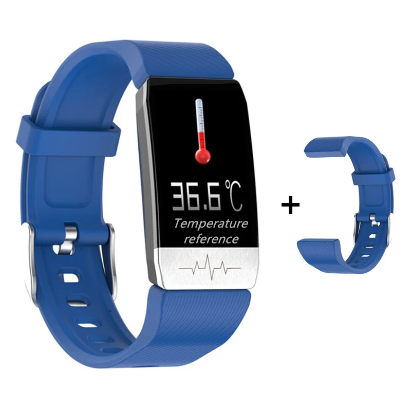 T1S Smart Watch Band With Temperature Measure ECG Heart Rate Blood Pressure Monitor Weather Forecast Drinking Remind Smartwatch 