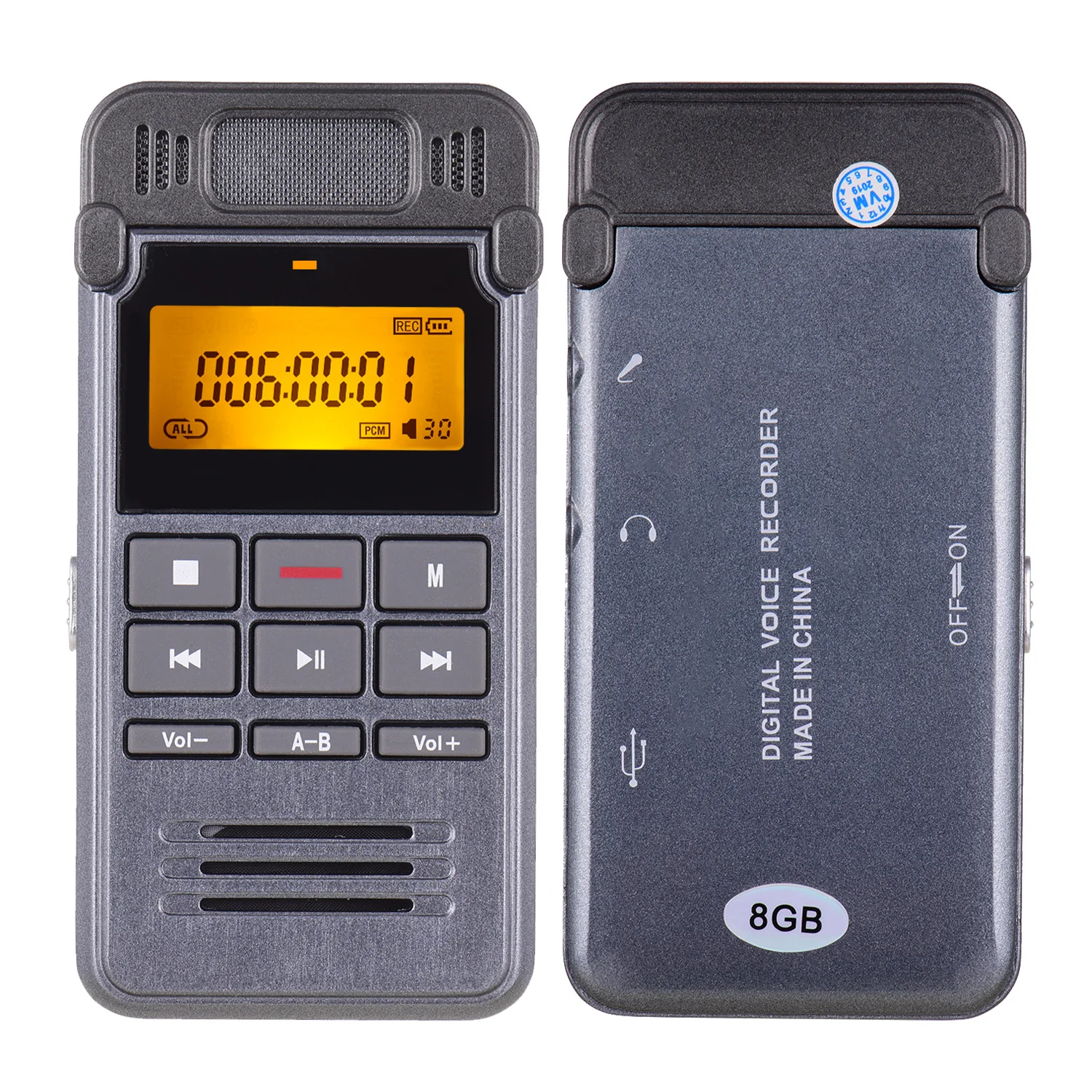 Цифровой диктофон музыкальный mp3 плеер с одной кнопкой запись Голосовая