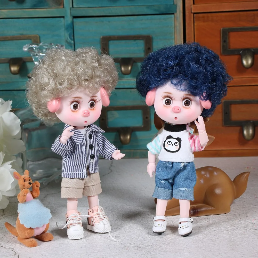 1/12 BJD blyth кукла 26 шарнирное тело Милая свинка ob11 кукла с одеждой Обувь Детский подарок 15 см мини кукла имя от DODO