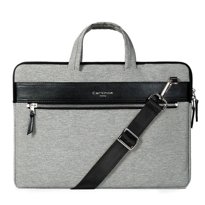 Сумка для ноутбука 13,3 дюймов для Macbook Pro 13, женская сумка для ноутбука, рукав для Macbook Air 11/13, сумка для ноутбука со съемным плечевым ремнем - Цвет: Серый