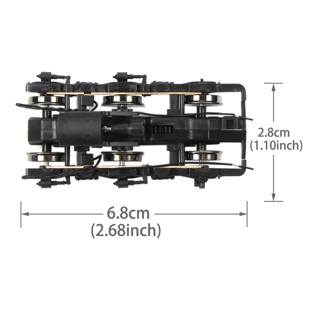 2.8 x 6.8cm(1.1 x 2.68 Inches)1:87 HO Scale Railway Layou Undercarriage Bogie for Most HO Scale Model Train 3