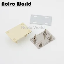 5-20-100 pieces 43*29mm 2 colors handbag big squared metal purse label tags bags purse metal labels customized YOUR LOGO NAME tanie tanio nolvo world Ze stopu cynku CN (pochodzenie) handmade logo Ornament Squared brand label Light gold silver Create your brand