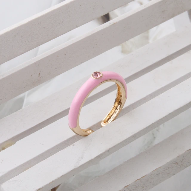 NeeFuWoFu Y2K Multicolor Enamel Dripping Oil Open Ring For Women, Adjustable  Gold Plated Chunky Finger Rings Party Jewelry Chocolate Color