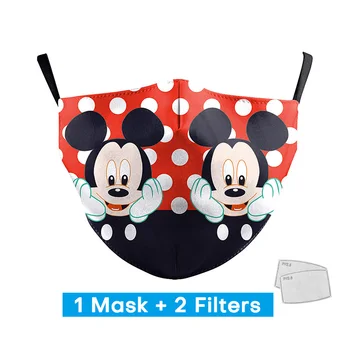 

Fashion Cute Mouse Print Face Masks Personal Adult Protective PM2.5 Mouth Masks Reusable Washable Face Masks With 2 Free Filters