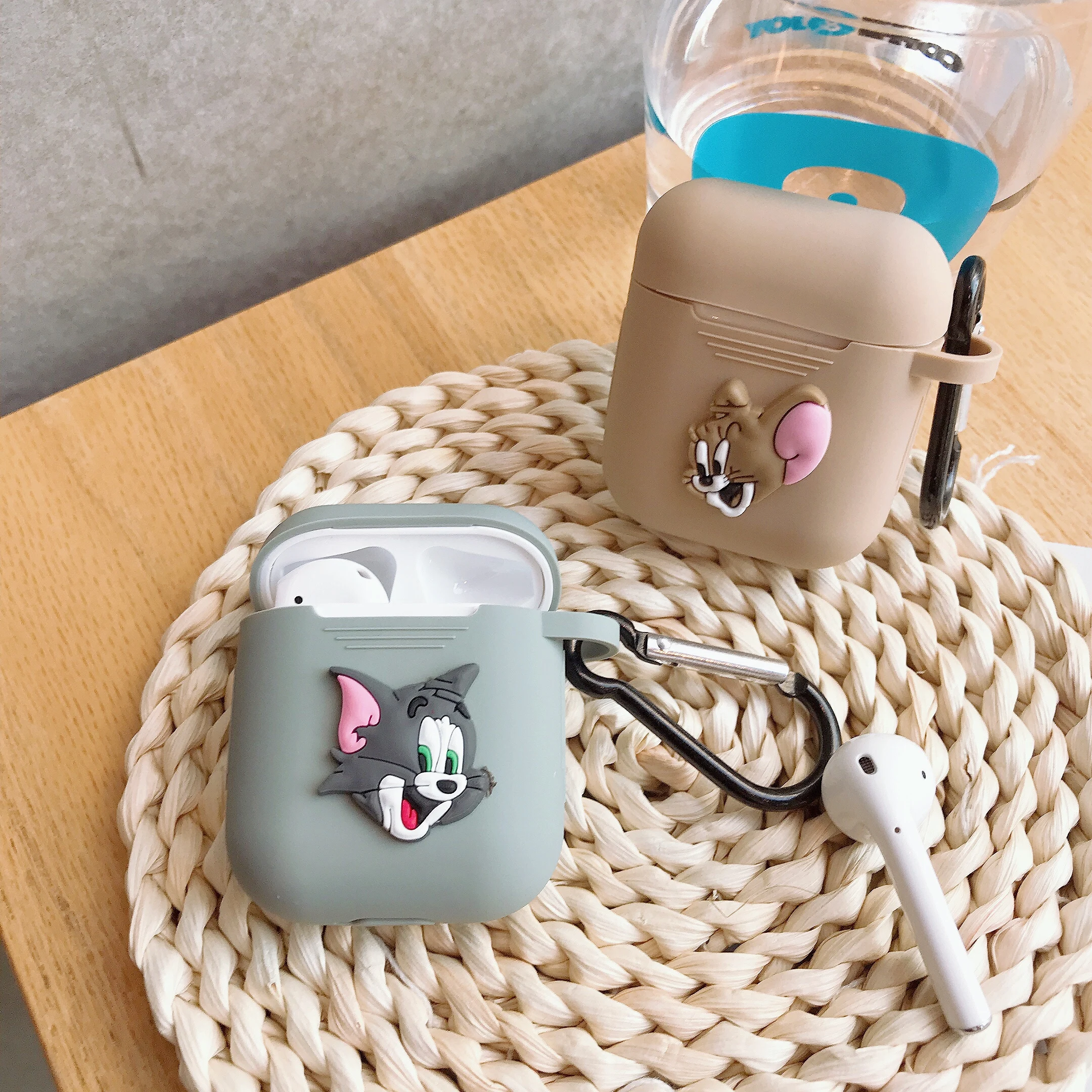 GOOYIYO-мягкий силиконовый чехол и крючок с животным декором для Airpods 1 2 Bluetooth