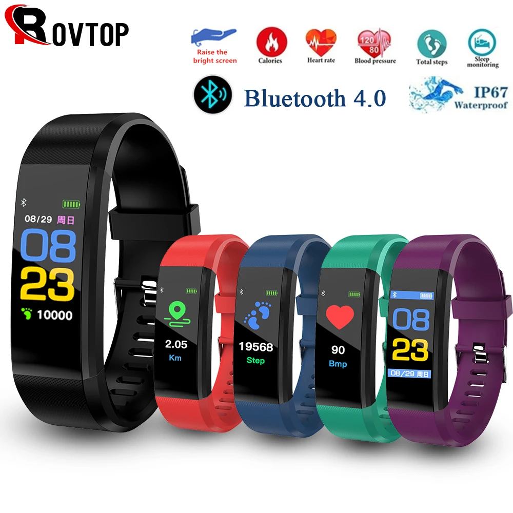 

Smart Digital Watch for Men Women 115 Plus Smart Wristband Fitness Running Tracker Pressure Sport Watch Heart Rate Monitor Band