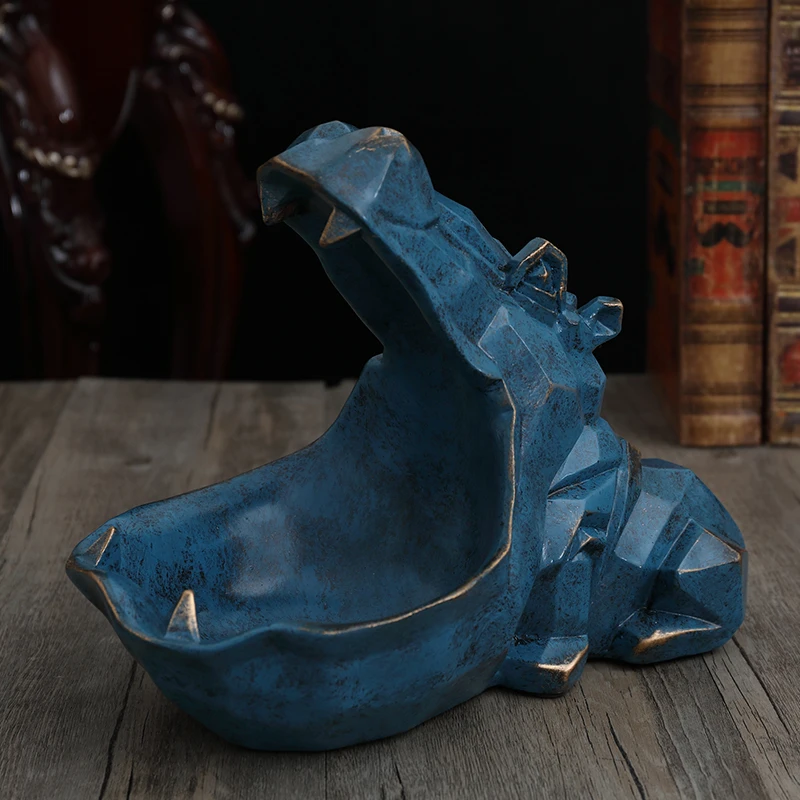 Ceny 3D Hippo statua akcesoria do dekoracji domu biurko rzeźba pudełko do przechowywania Home Decor figurka ozdoba dekoracje weselne