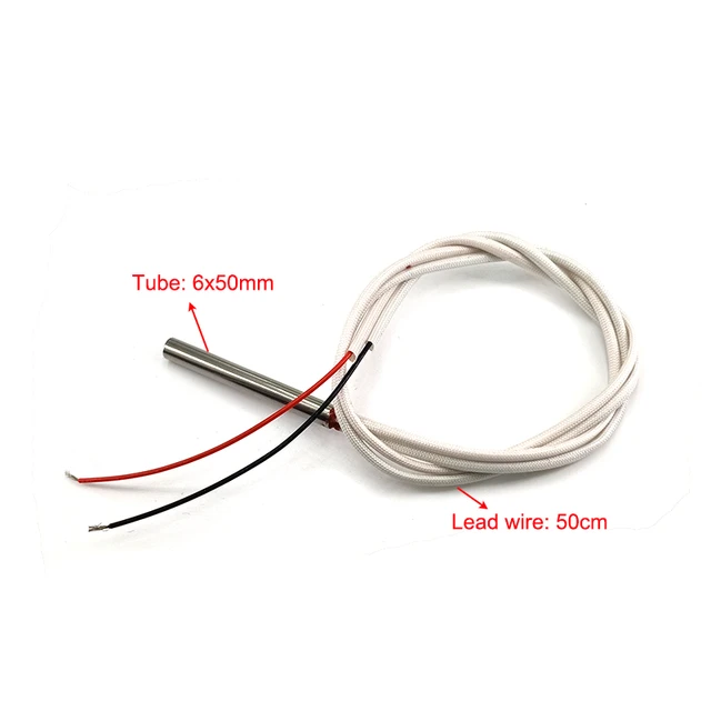 6x50mm Thermostatic PTC Heating Tube 12/24V Tubular Heater Element  Oil-proof PTC Heating Element for Instrumentation - AliExpress